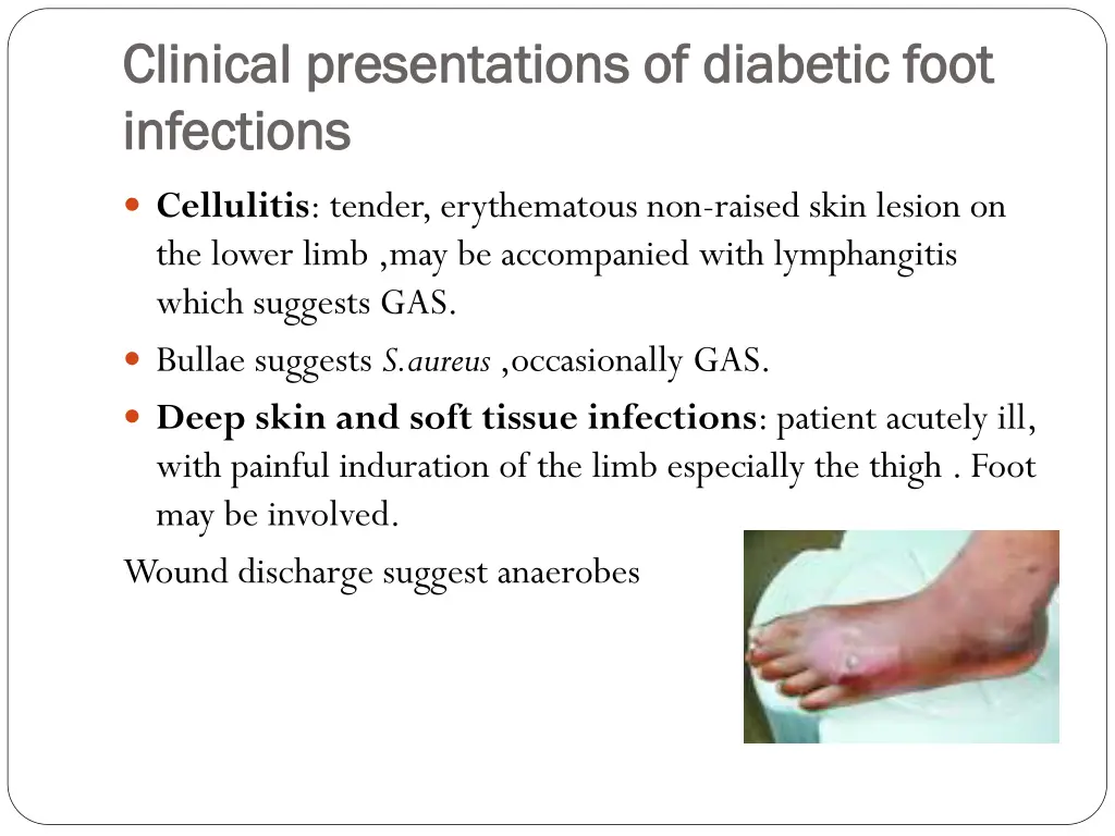 clinical presentations of diabetic foot clinical