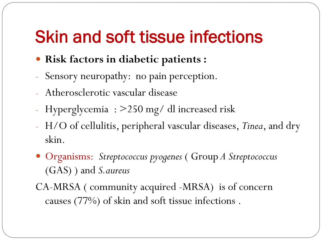 skin and soft tissue infections skin and soft