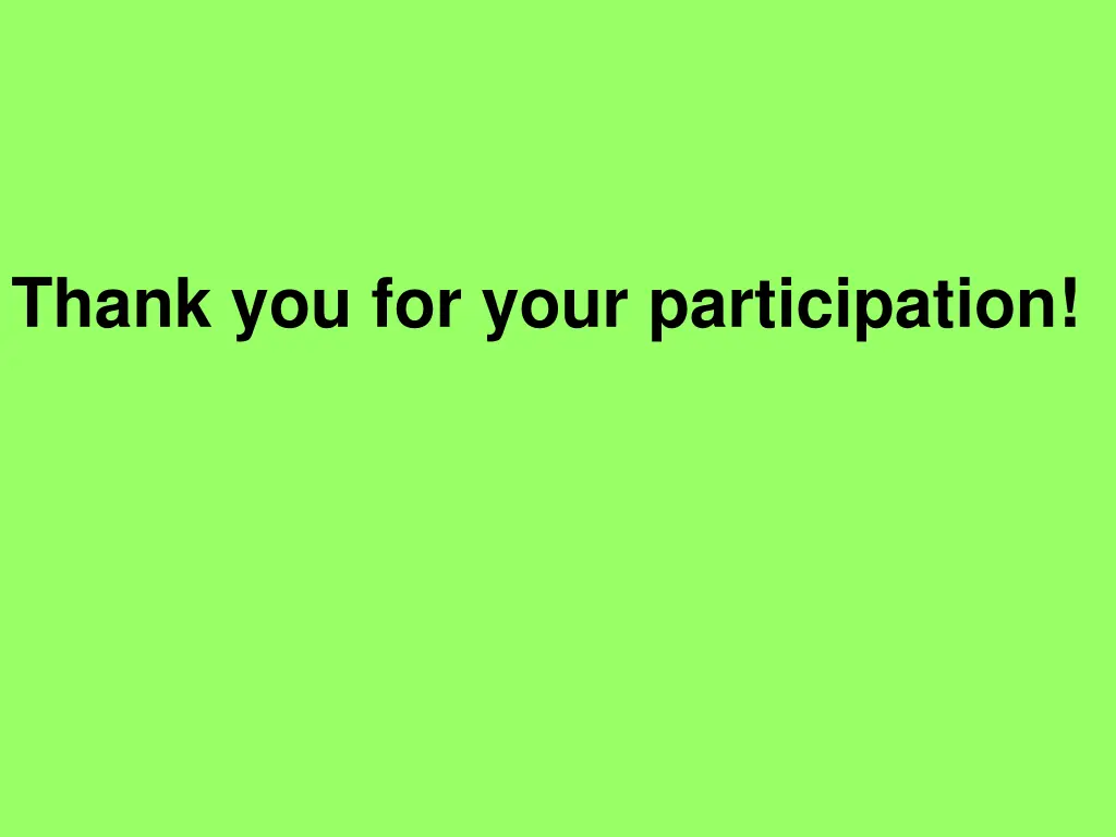 thank you for your participation