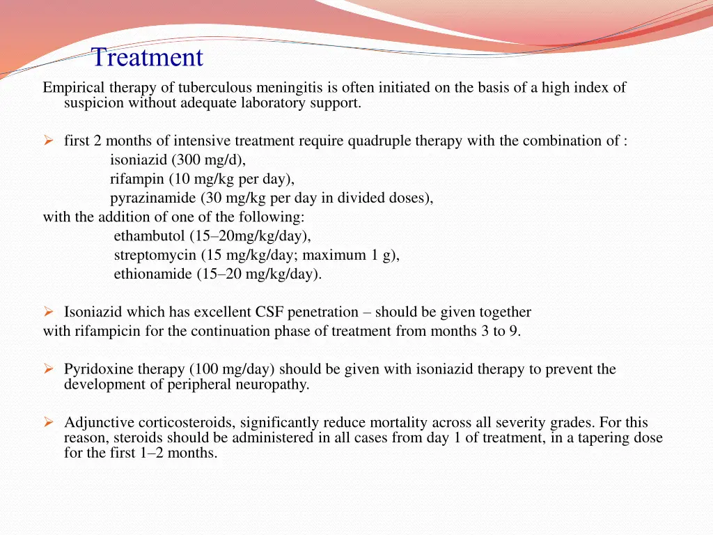 treatment empirical therapy of tuberculous