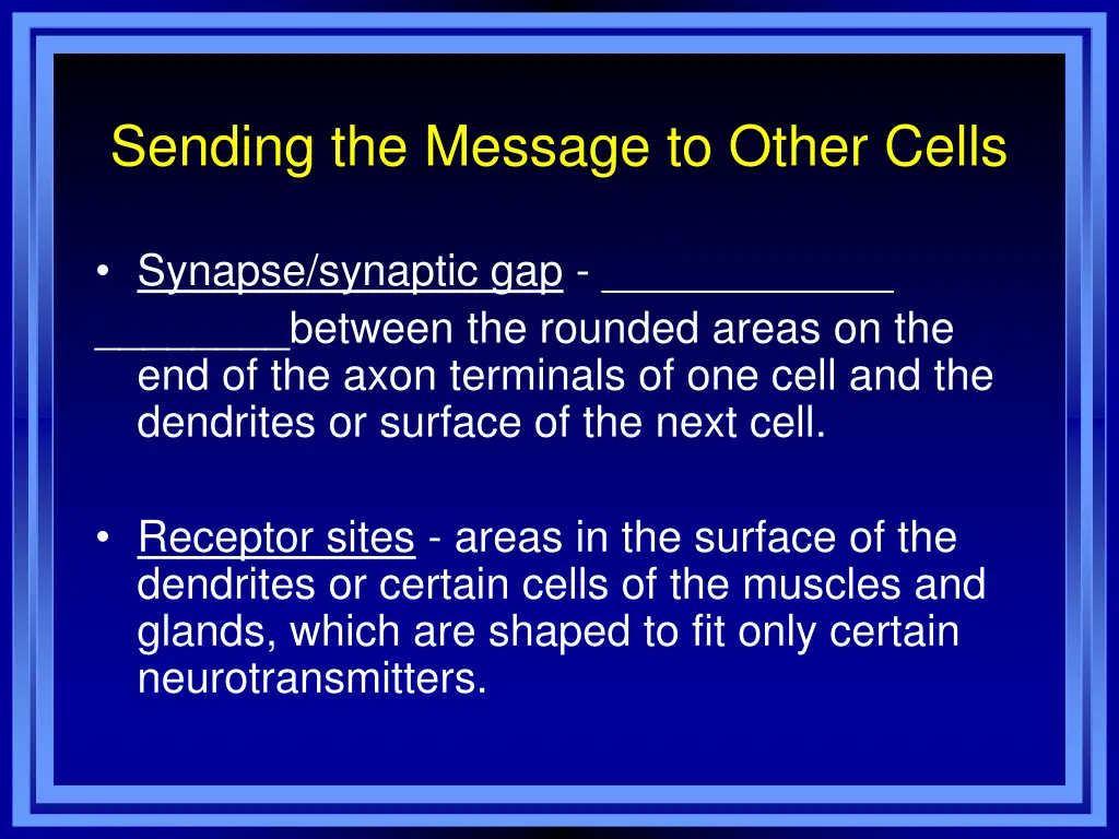 sending the message to other cells