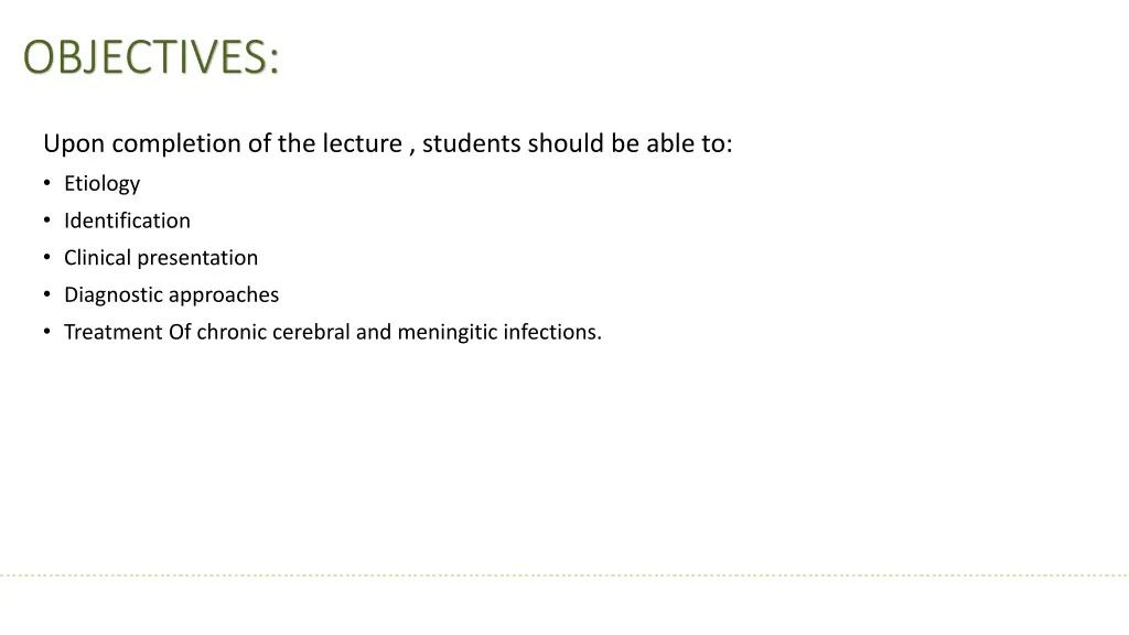 objectives