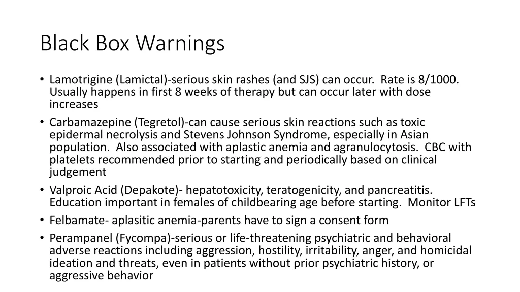 black box warnings