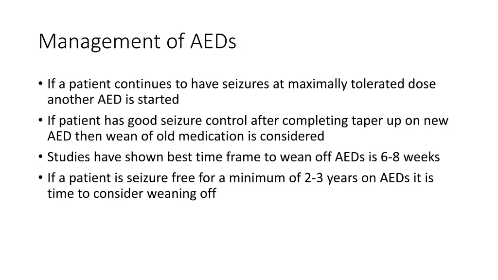 management of aeds