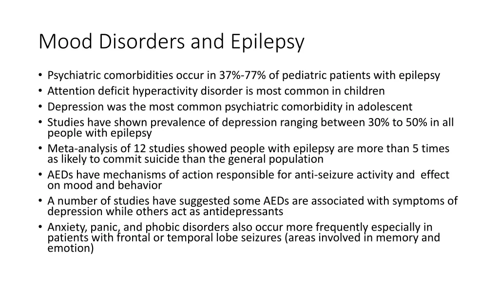 mood disorders and epilepsy