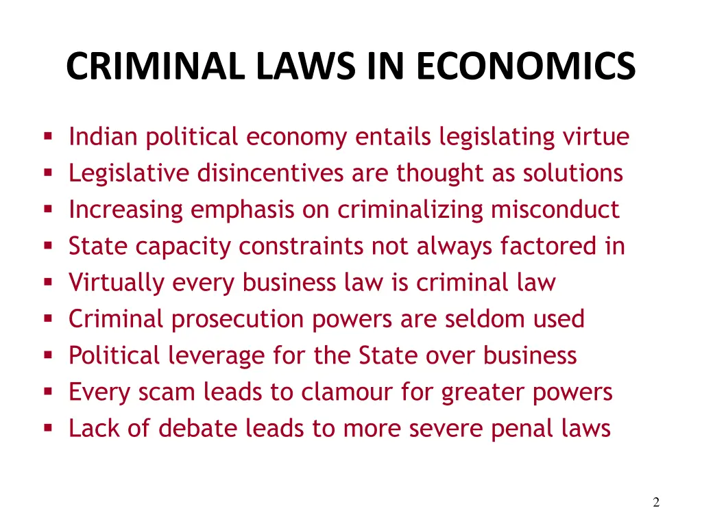 criminal laws in economics