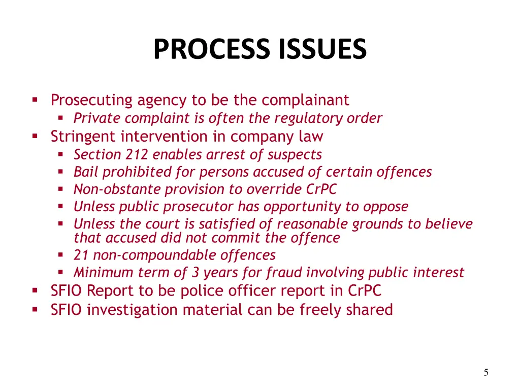 process issues