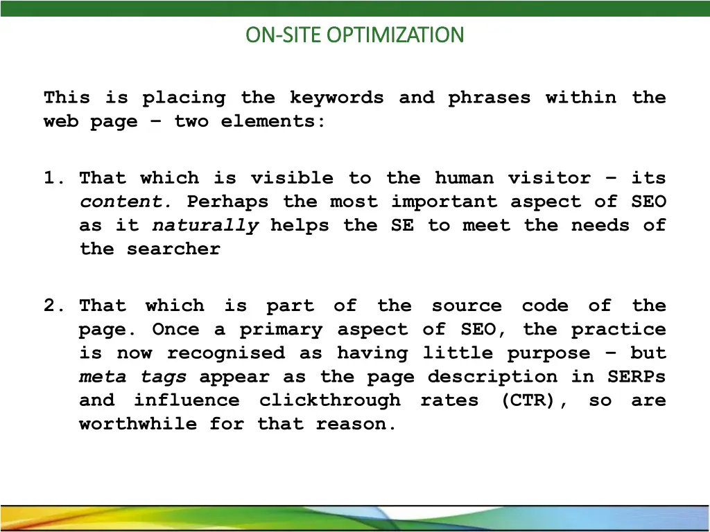 on on site optimization site optimization