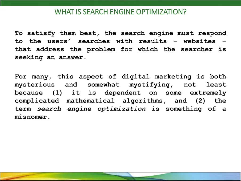 what is search engine optimization what is search