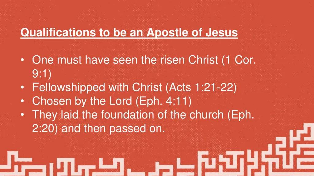 qualifications to be an apostle of jesus
