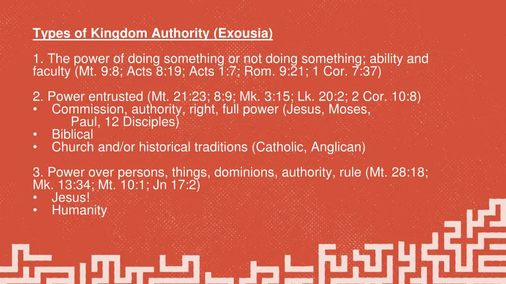 types of kingdom authority exousia