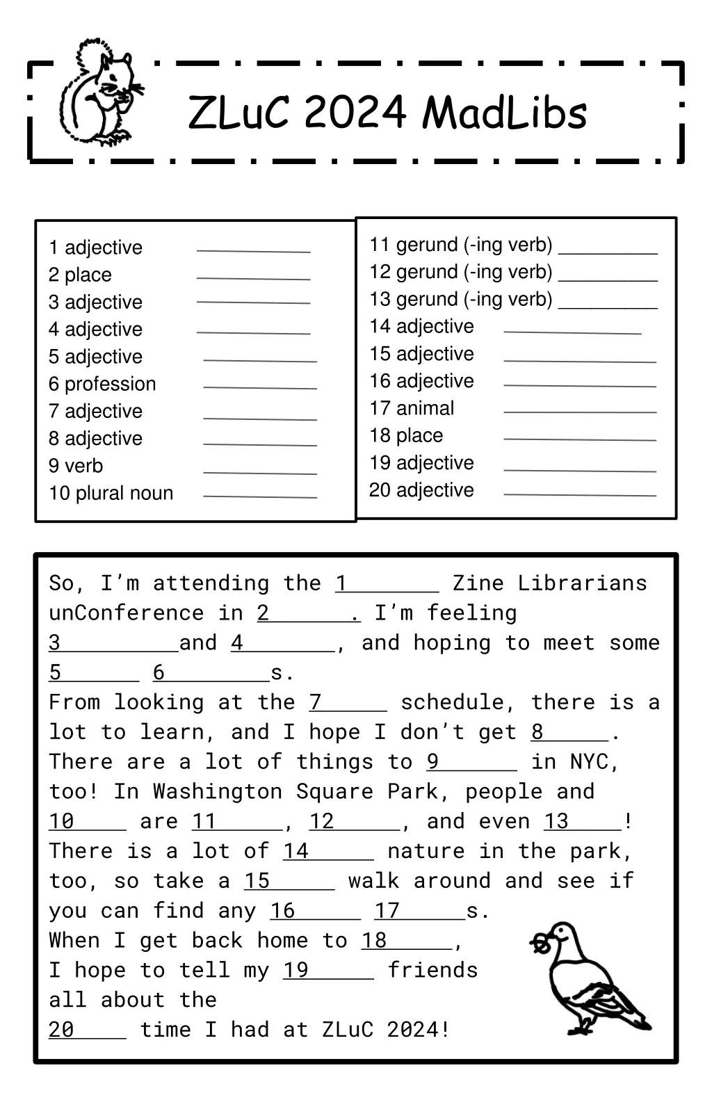 zluc 2024 madlibs