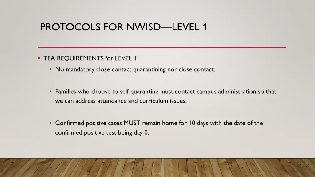 protocols for nwisd level 1 2