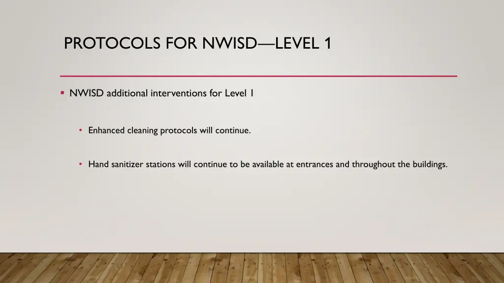 protocols for nwisd level 1 5