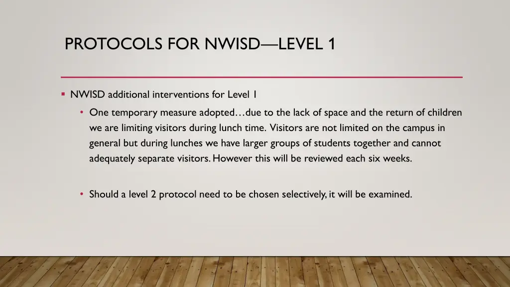 protocols for nwisd level 1 6