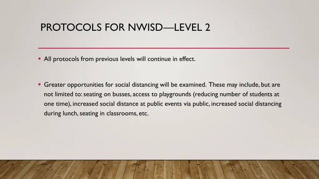 protocols for nwisd level 2 1