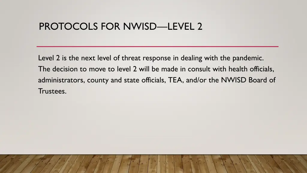 protocols for nwisd level 2