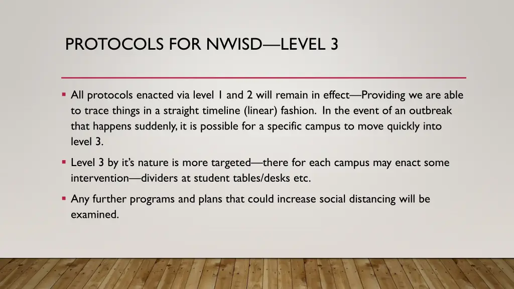 protocols for nwisd level 3 1