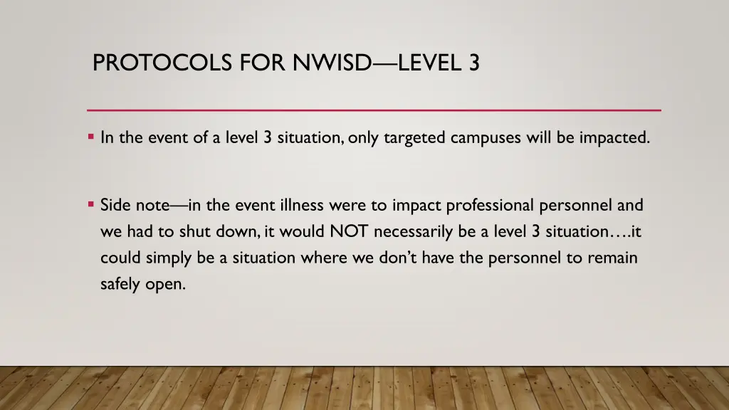 protocols for nwisd level 3 2