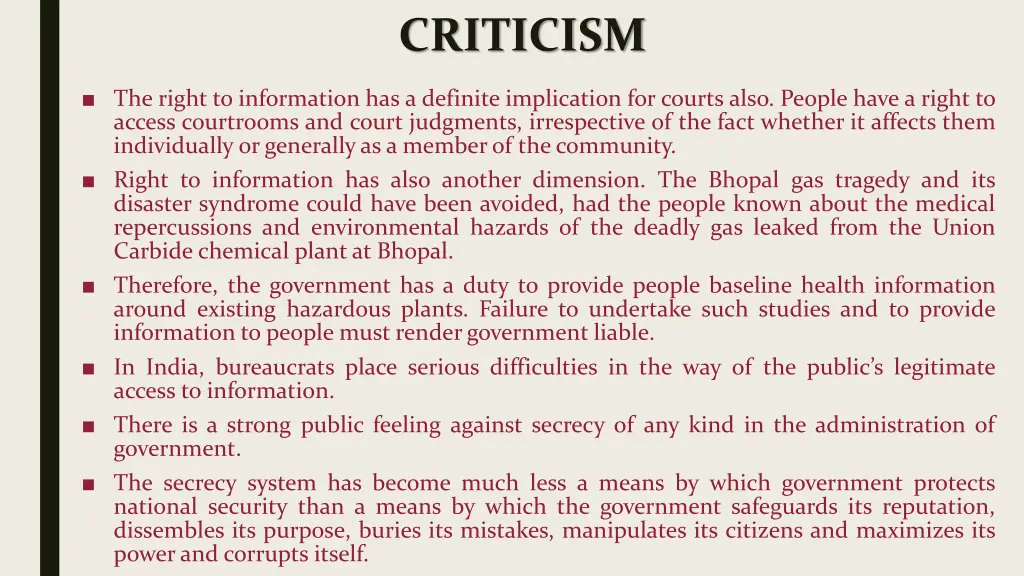 criticism