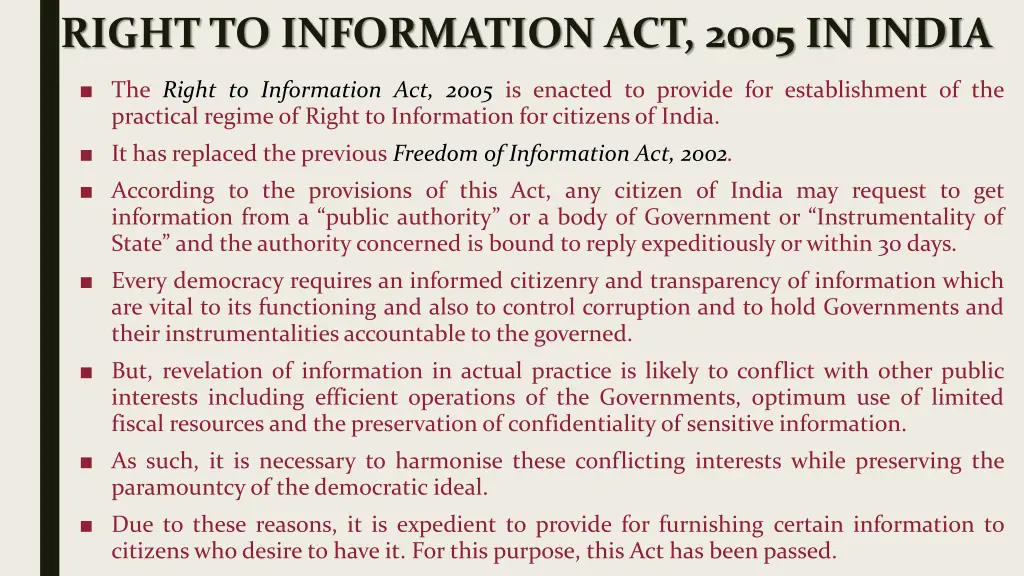 right to information act 2005 in india