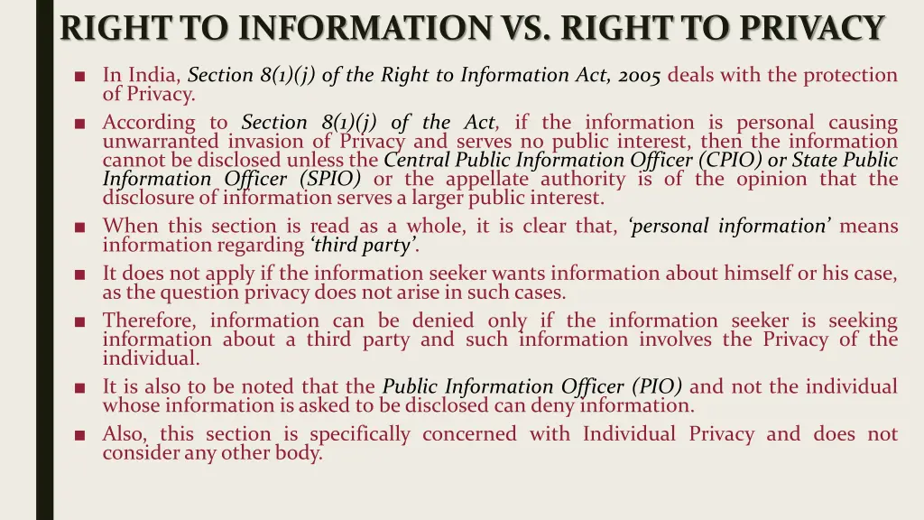 right to information vs right to privacy