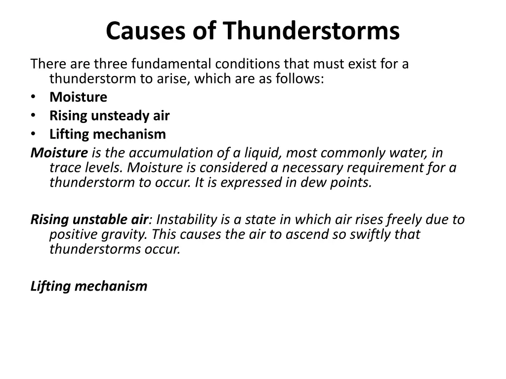 causes of thunderstorms