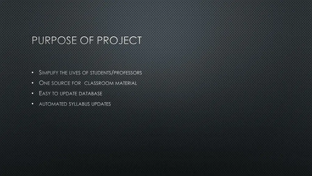purpose of project