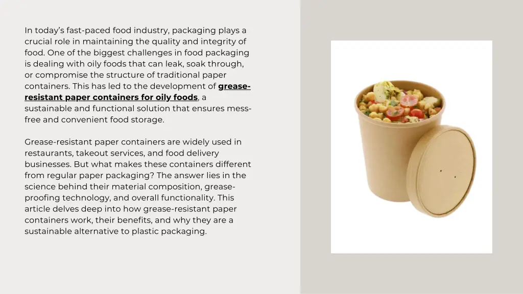 in today s fast paced food industry packaging
