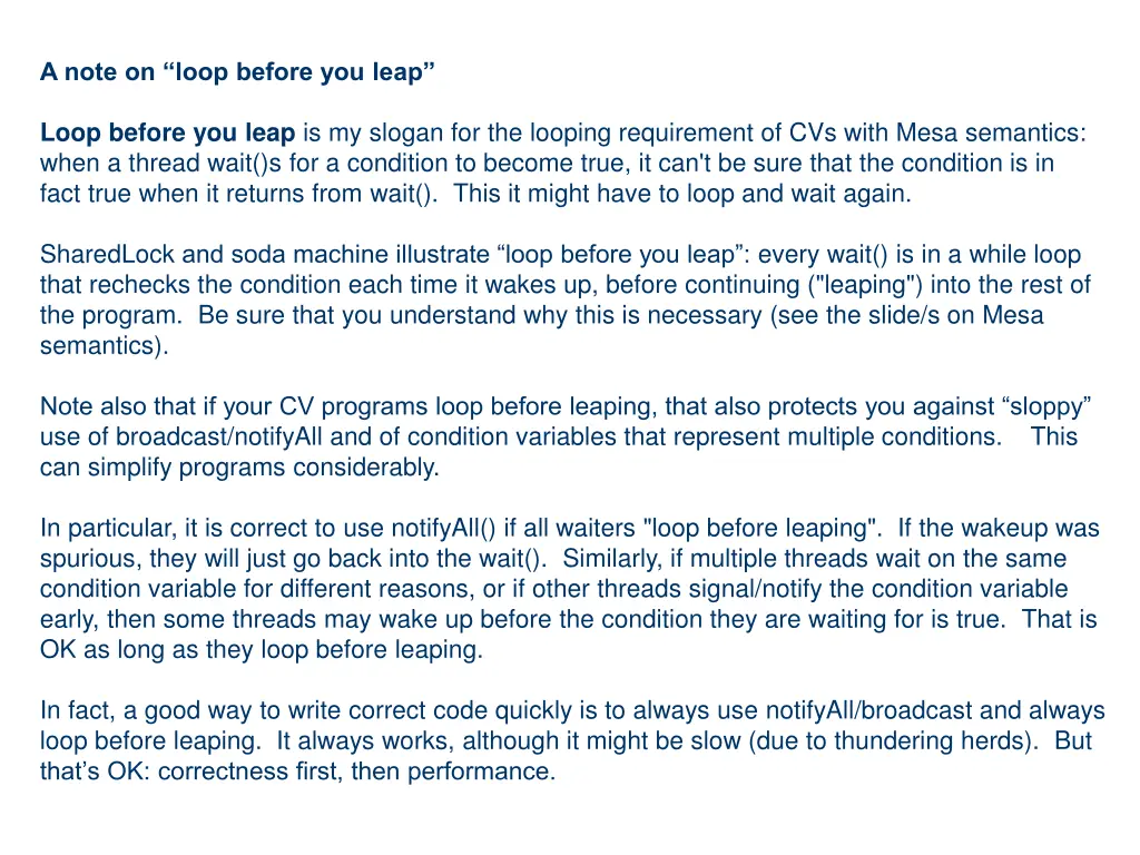 a note on loop before you leap