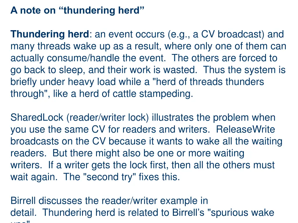 a note on thundering herd
