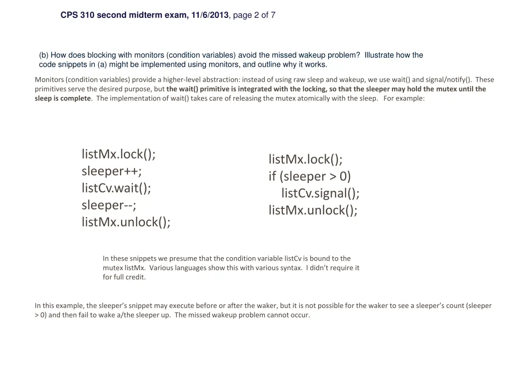 cps 310 second midterm exam 11 6 2013 page 2 of 7