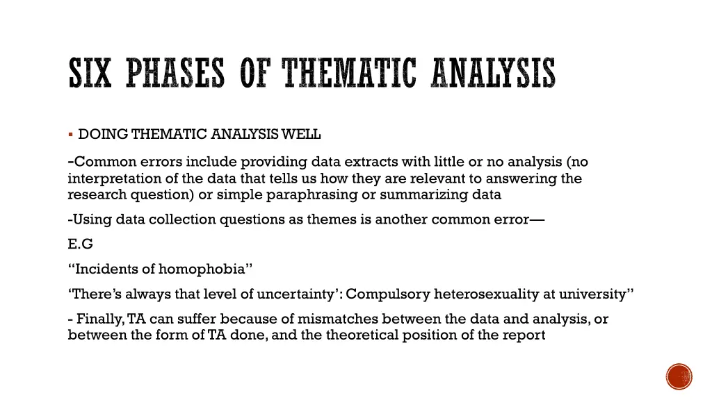 six phases of thematic analysis 10