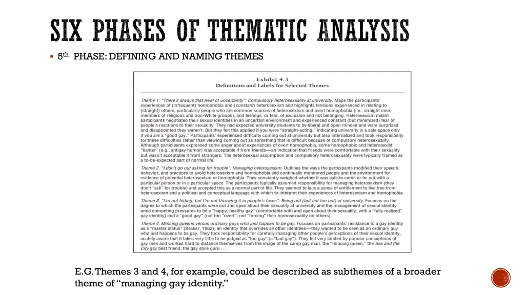 six phases of thematic analysis 5 th phase