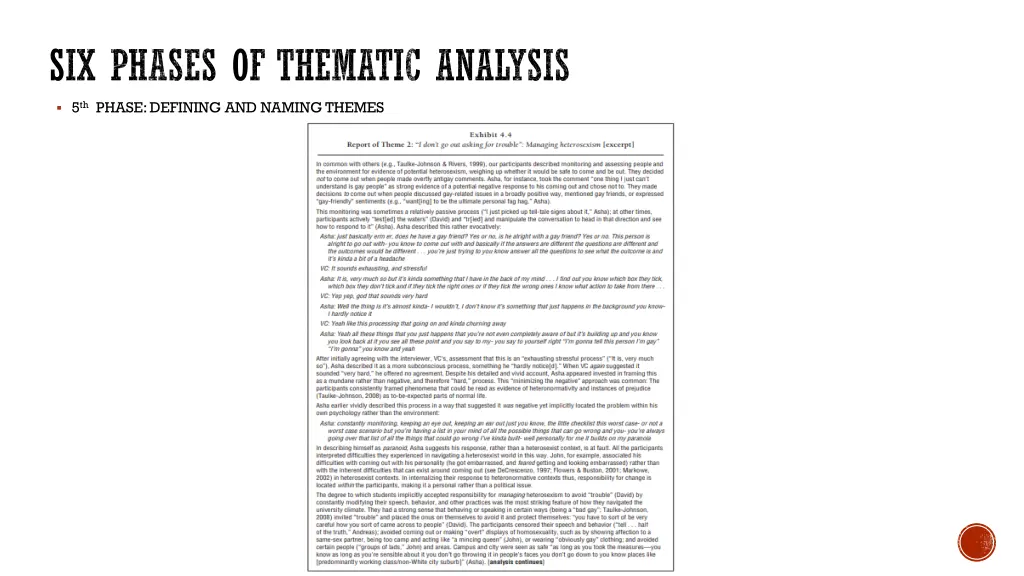 six phases of thematic analysis 8