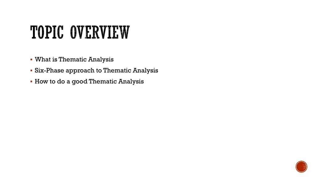 topic overview