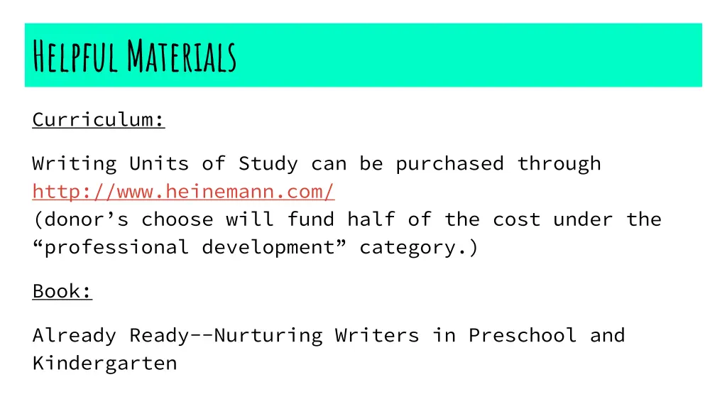 helpful materials