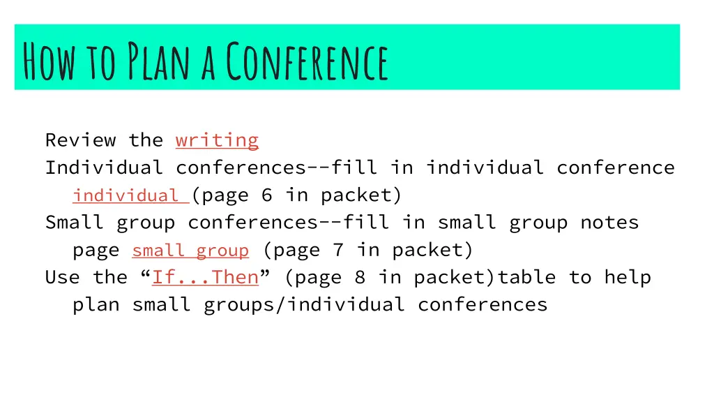 how to plan a conference
