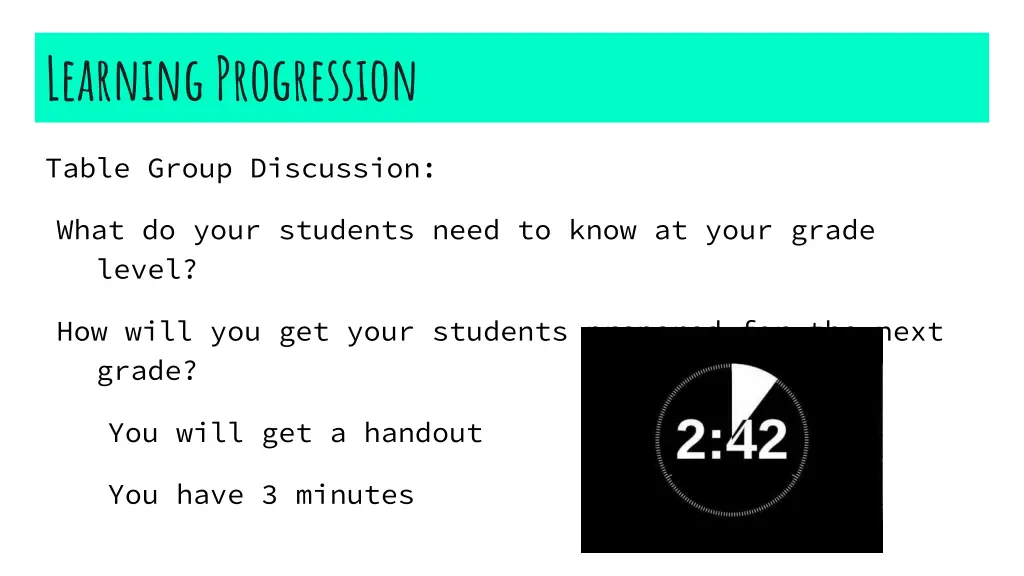 learning progression 1