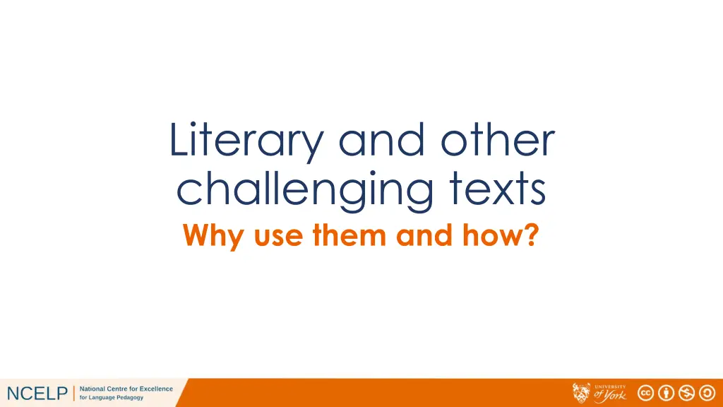literary and other challenging texts why use them