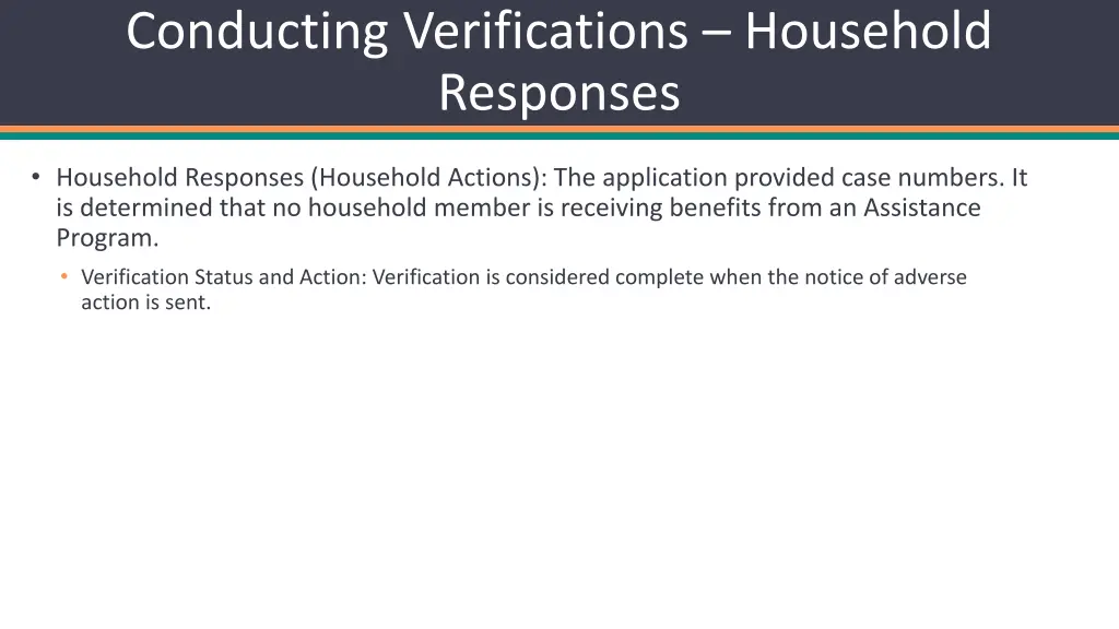 conducting verifications household responses 2