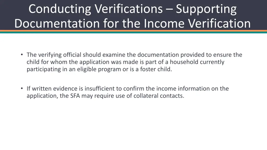 conducting verifications supporting documentation 2