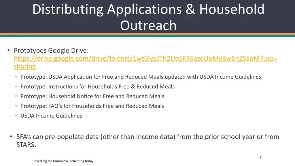 distributing applications household outreach