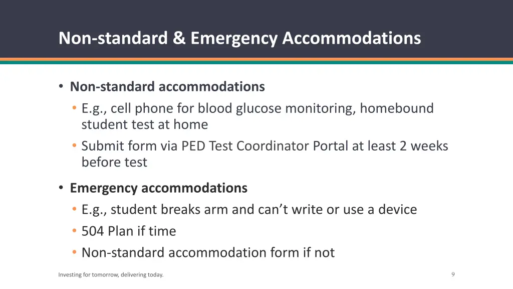 non standard emergency accommodations