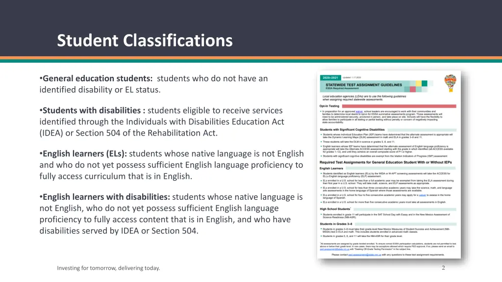 student classifications