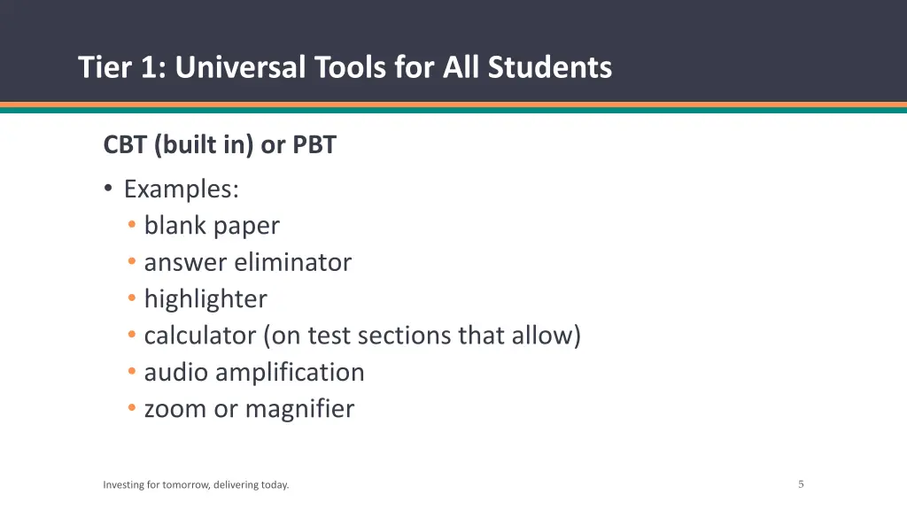 tier 1 universal tools for all students