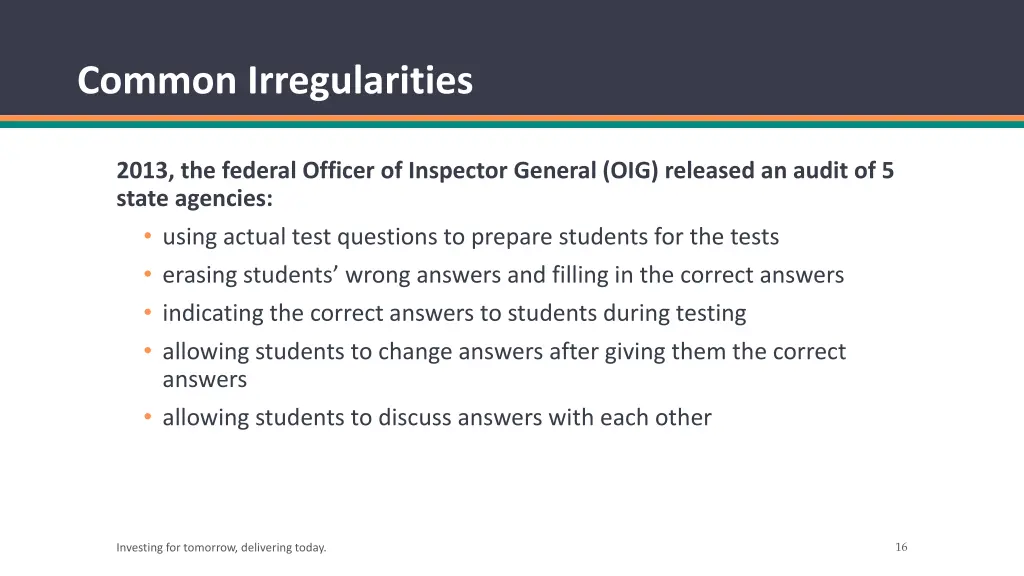 common irregularities