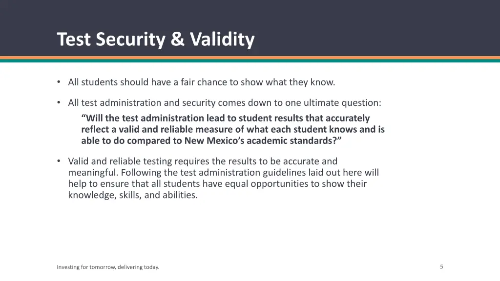 test security validity