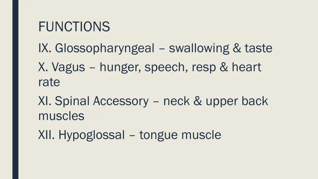 functions ix glossopharyngeal swallowing taste