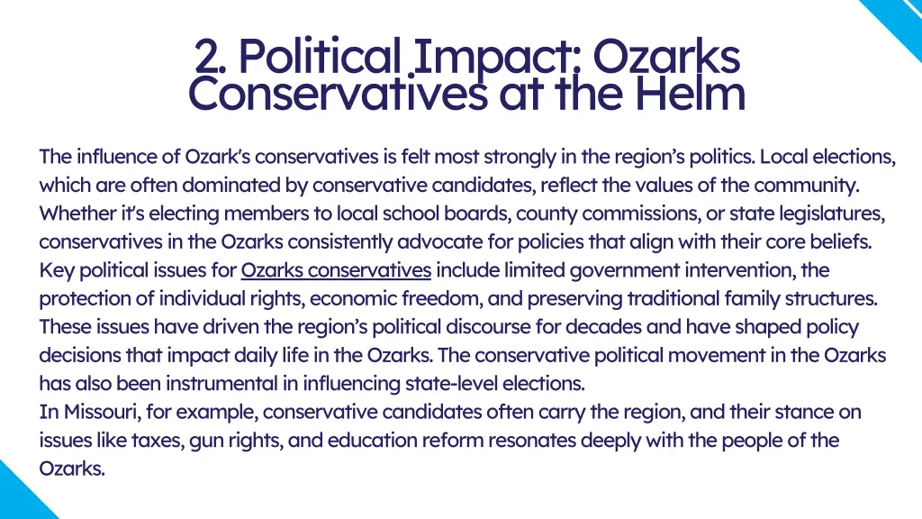 2 political impact ozarks conservatives